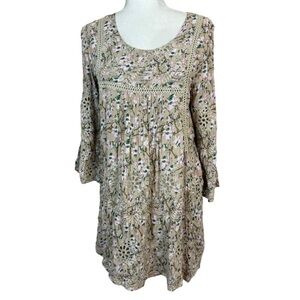 Sundance Eyelet Floral Delphine Mini Tunic Dress Size Large